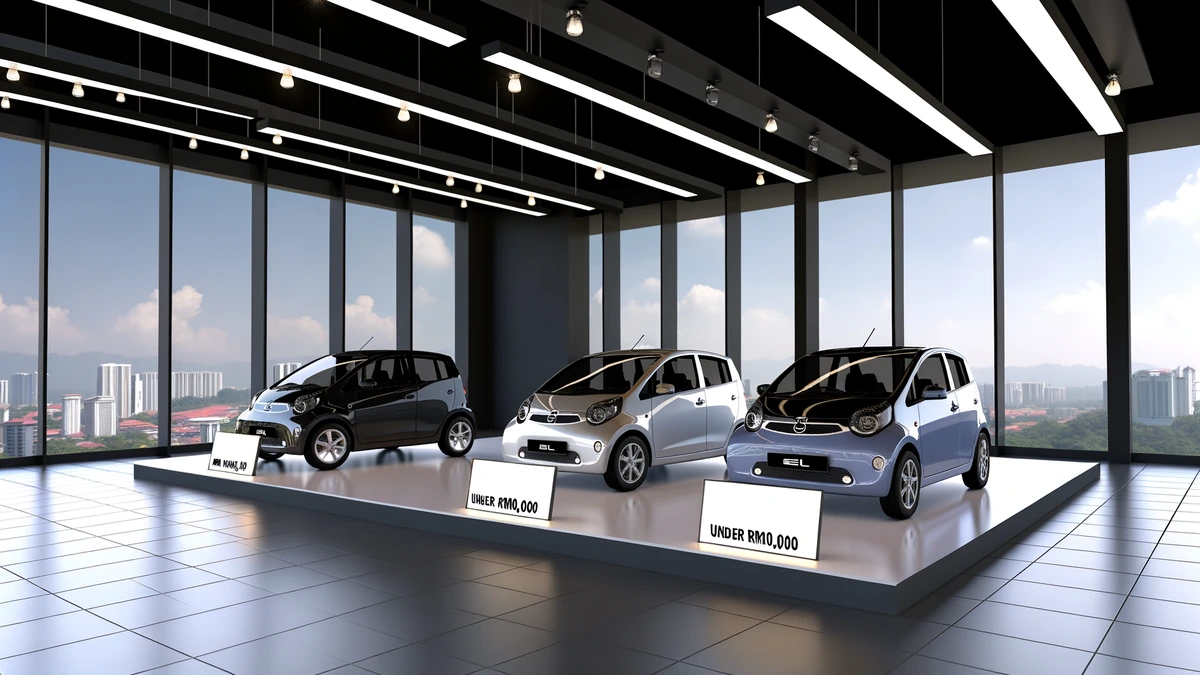 Affordable electric cars under RM100,000 displayed in modern Malaysia car showroom
