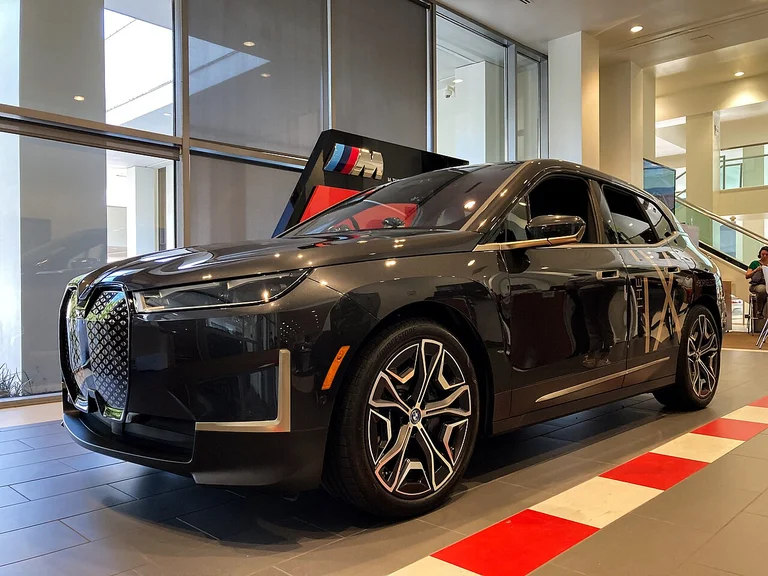 BMW iX electric SUV front exterior view 2022