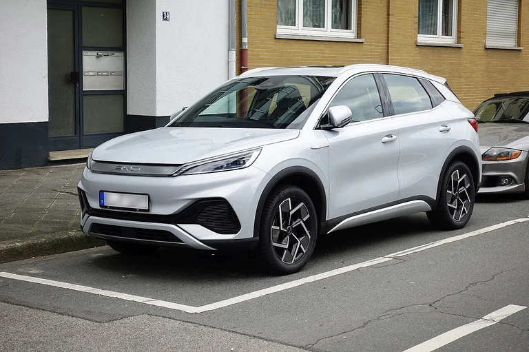 BYD Atto 3 front three-quarter exterior view 2026