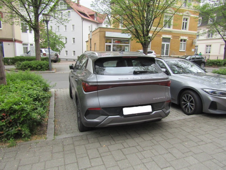 BYD Atto 3 rear view showing LED tail lights and clean design