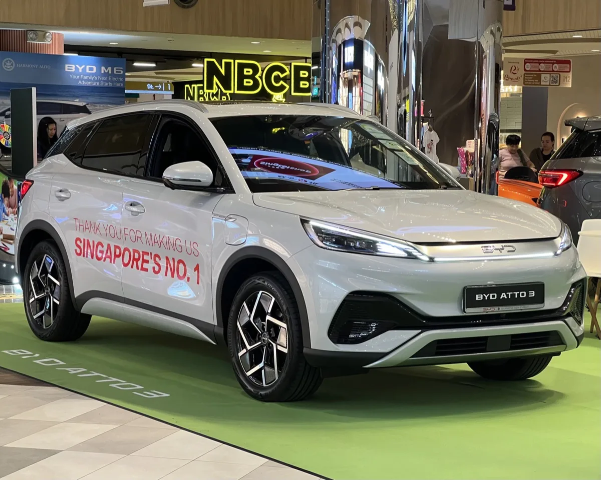 BYD Atto 3 electric SUV showcar Singapore front view