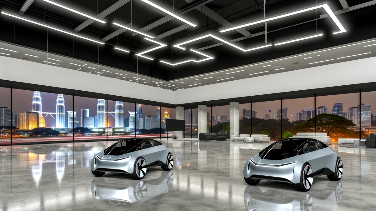 BYD Atto 3 vs Chery Omoda E5 comparison in Malaysian showroom