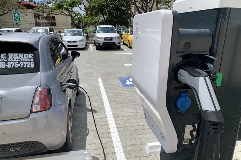 EV charging station installation setup with Schneider Electric wallbox charger
