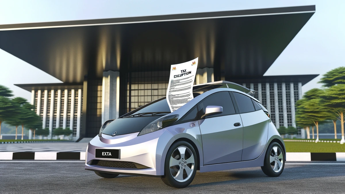 EV with tax exemption documents at Malaysian government office symbolizing 2026 incentives