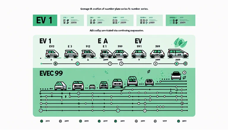 EV number plate series progression in Malaysia showing EV, EVA, EVB series
