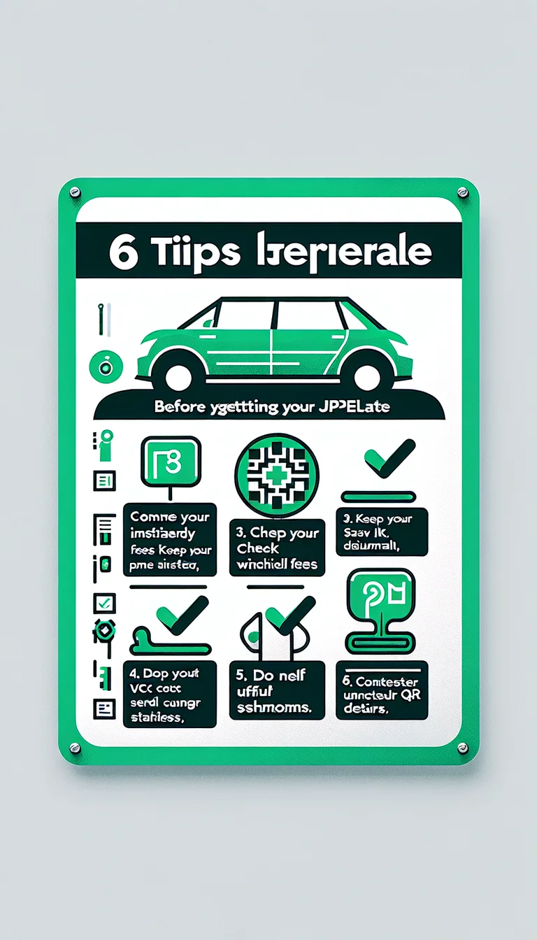 6 tips checklist infographic for getting JPJePlate in Malaysia