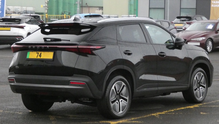 Chery Omoda E5 rear view in Obsidian Black