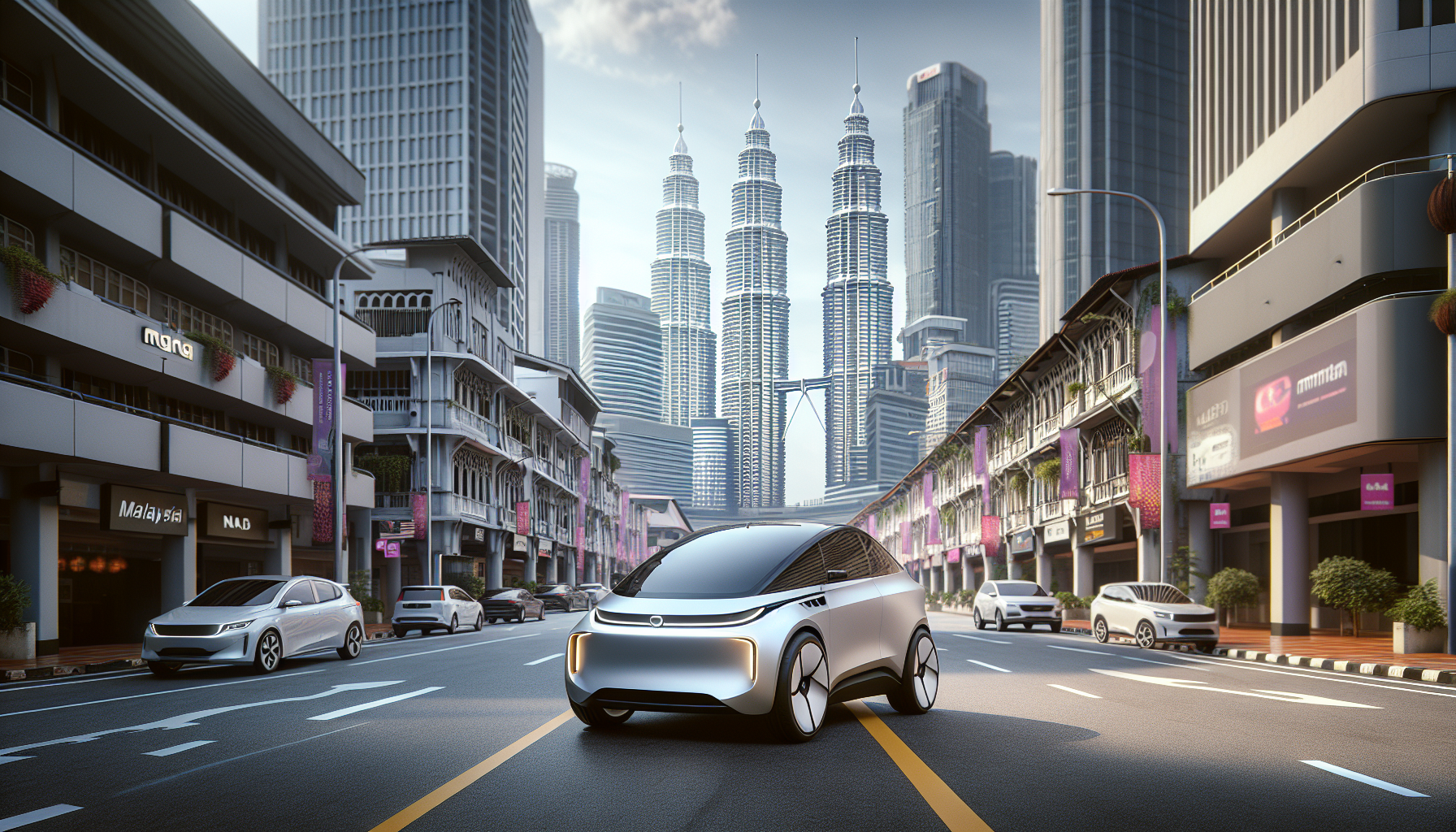 Proton eMas 7 review Malaysia 2026 front exterior shot in urban setting