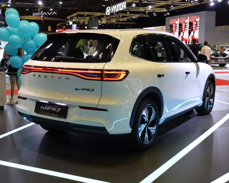Proton eMAS 7 rear view at Singapore Motorshow 2026