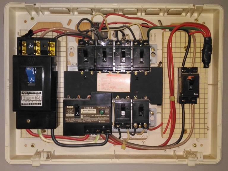 Residential distribution board with circuit breakers for EV charger installation