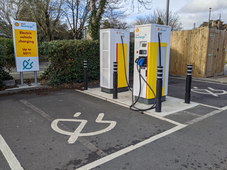 Shell Recharge DC fast charger station for electric vehicles