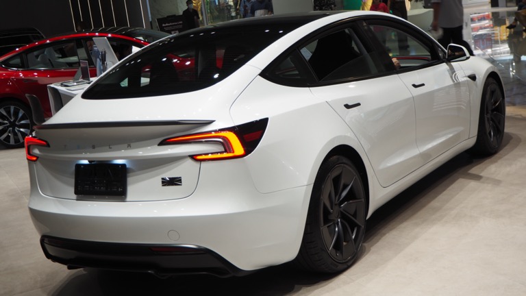 Tesla Model 3 Highland Performance rear view exterior 2024