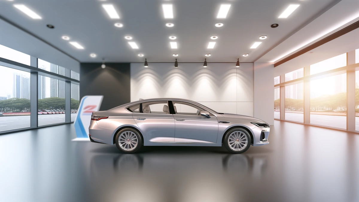 Tesla Model 3 Long Range AWD sedan displayed in Malaysian showroom