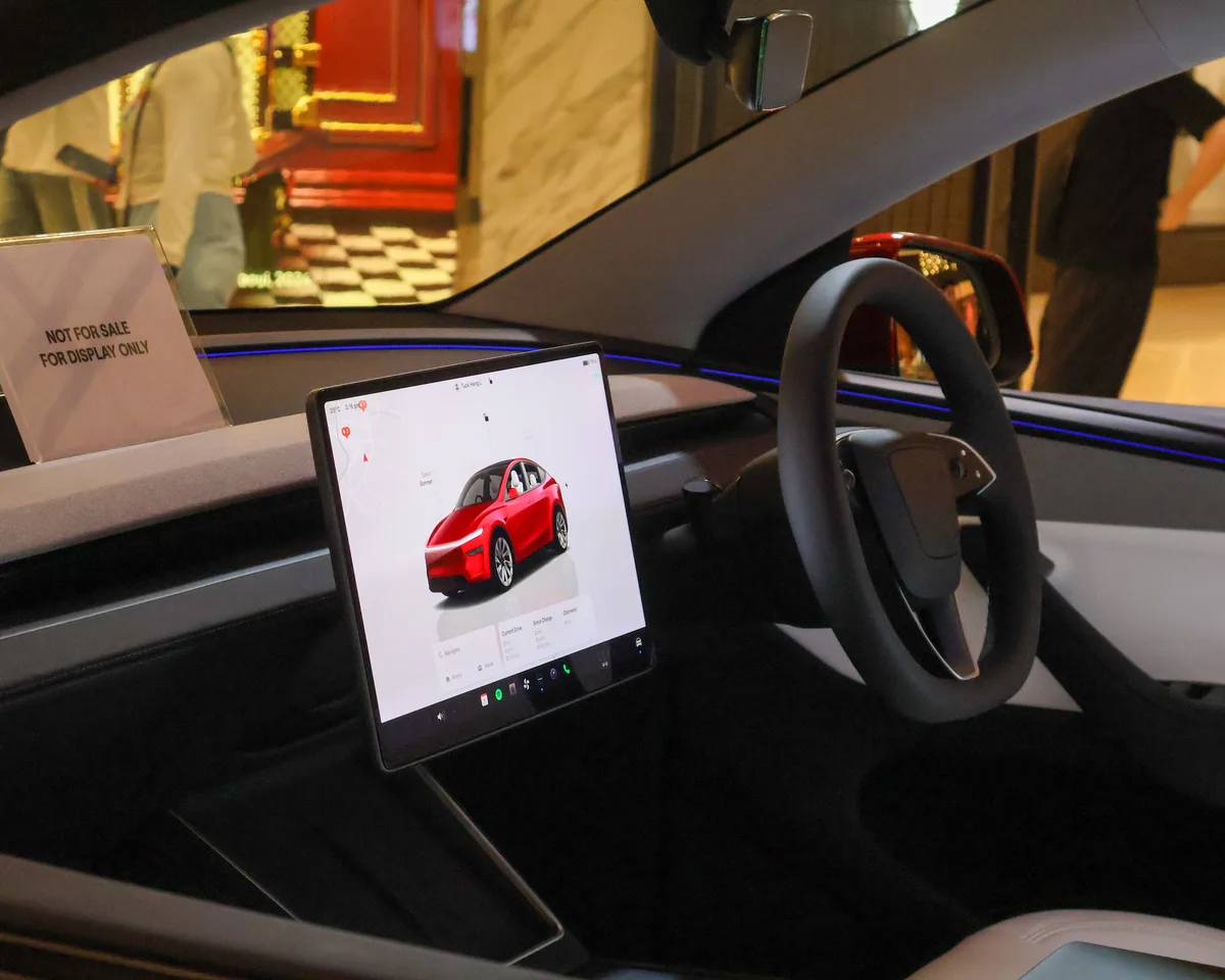 Tesla Model Y 2025 interior dashboard touchscreen Singapore showcar