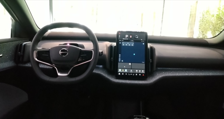 Volvo EX30 dashboard 12.3-inch portrait touchscreen interior