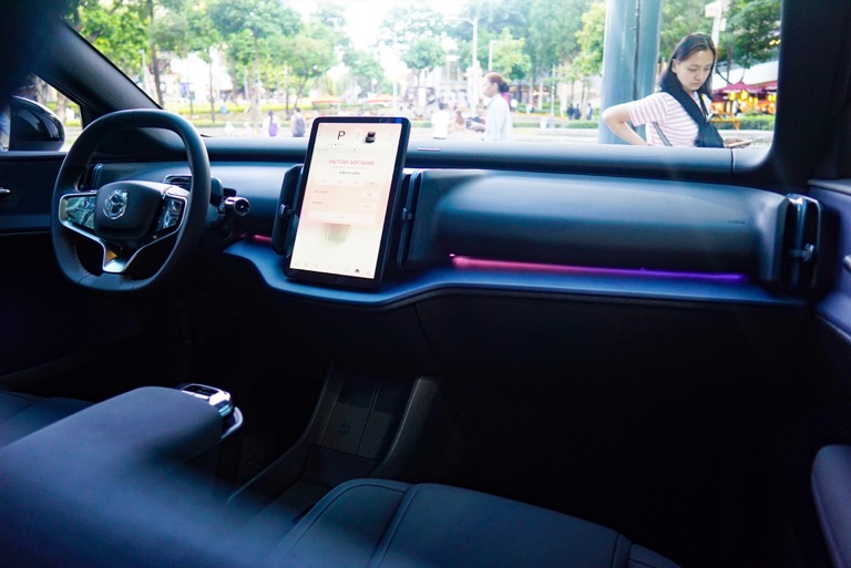 Volvo EX30 Extended Range Cloud Blue interior cabin view Manila