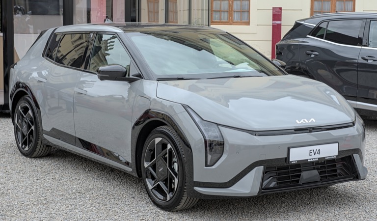 Kia EV4 GT-Line electric sedan exterior front view 2025