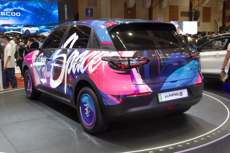 Proton eMAS 5 rear exterior at Malaysia Autoshow 2025